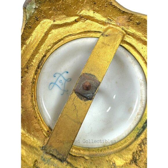 Antique French Sèvres-Style Porcelain Vases Pair w/ Gilt Bases 19th C - Picture 13 of 16